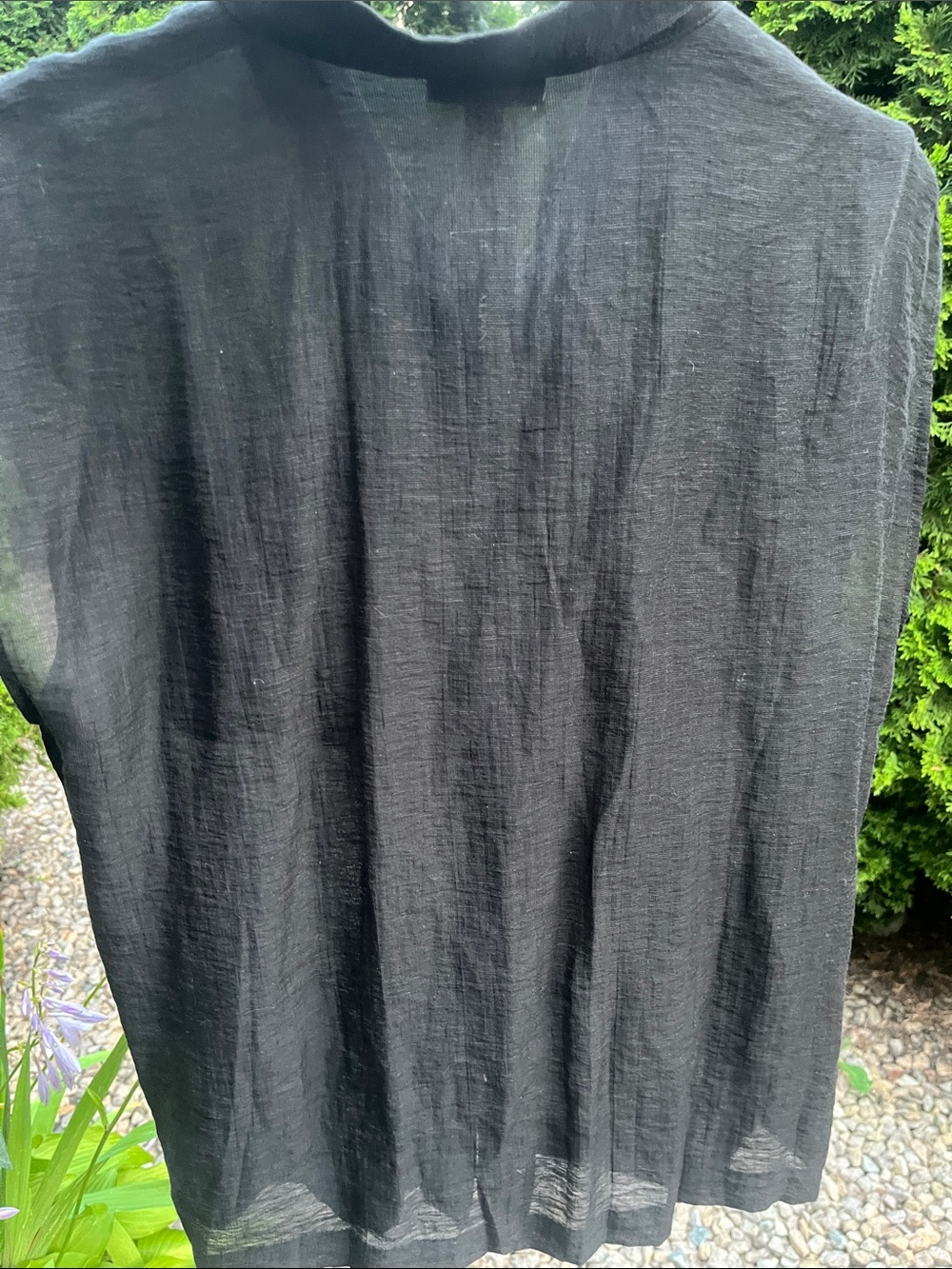 Alfani Black Sleeveless Button-Front Shirt with Chest Pockets Size XL - Picture 6 of 6